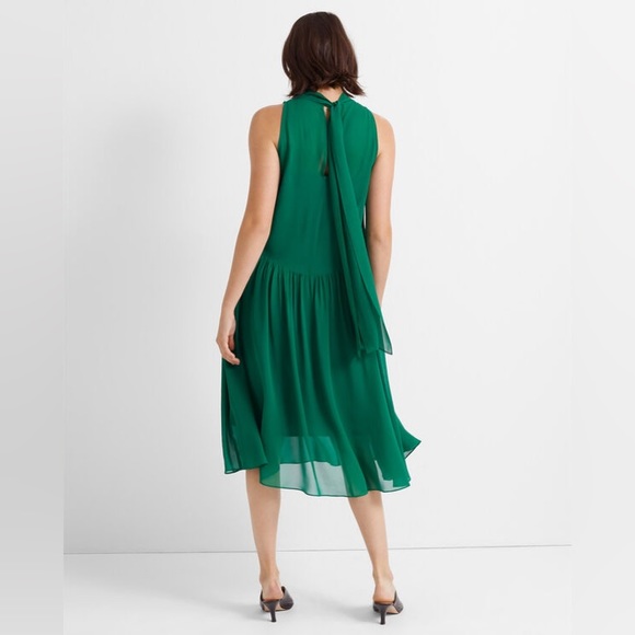 Emerald Silk Club Monaco Tie Back Dress XS Size 00 - Picture 2 of 5